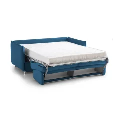 Divano Letto 3 Posti blu Sfoderabile Contenitore 200x95 cm, Lavabile Made in Italy - Cecina