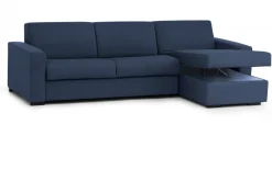 Divano letto 4 posti blu 280x95cm - Aika