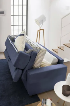 Divano letto 4 posti blu 280x95cm - Aika