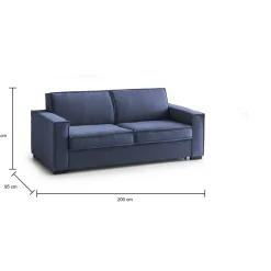 Divano letto 2 posti blu 200x95cm - Amapola