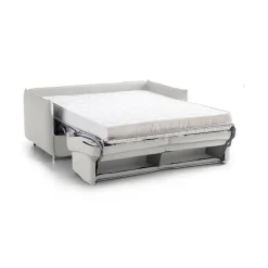 Divano Letto 2 Posti Grigio Chiaro Sfoderabile Contenitore 180x95 cm, di Apertura a Ribalta Made in Italy - Trovo
