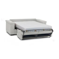 Divano Letto 2 Posti Grigio Chiaro Sfoderabile Contenitore 185x95 cm, di Apertura a Ribalta Made in Italy - Rigolato