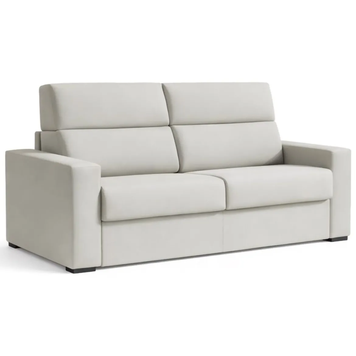 Divano Letto 2 Posti Grigio Chiaro Sfoderabile Contenitore 200x95 cm, di Apertura a Ribalta Made in Italy - Sonico