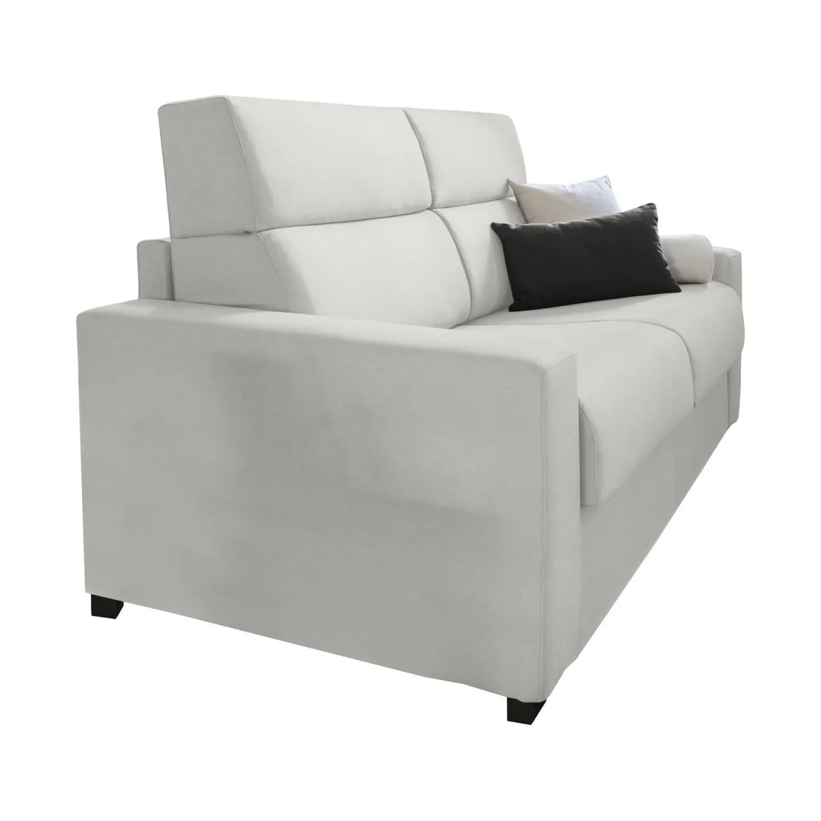 Divano Letto 2 Posti Grigio Chiaro Sfoderabile Contenitore 200x95 cm, di Apertura a Ribalta Made in Italy - Sonico