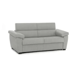 Divano Letto 2 Posti Grigio Chiaro Sfoderabile Contenitore 205x95 cm, di Apertura a Ribalta Made in Italy - Contrada
