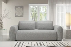 Divano Letto 3 Posti Grigio Chiaro Sfoderabile Contenitore 200x95 cm, Lavabile Made in Italy - Cecina