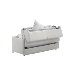Divano Letto 3 Posti Grigio Chiaro Sfoderabile Contenitore 200x95 cm, Lavabile Made in Italy - Gravere