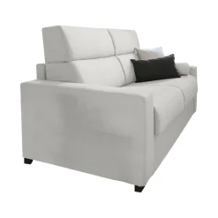 Divano Letto 3 Posti Grigio Chiaro Sfoderabile Contenitore 225x95 cm, Lavabile Made in Italy - Benedetto