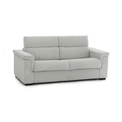 Divano Letto 3 Posti Grigio Chiaro Sfoderabile Contenitore 225x95 cm, Lavabile Made in Italy - Nus