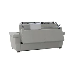 Divano Letto 3 Posti Grigio Chiaro Sfoderabile Contenitore 225x95 cm, Lavabile Made in Italy - Pacecos