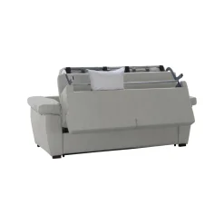 Divano Letto 3 Posti Grigio Chiaro Sfoderabile Contenitore 225x95 cm, Lavabile Made in Italy - Trino