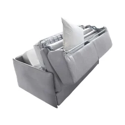 Divano Letto 2 Posti Grigio Sfoderabile Contenitore 160x95 cm, di Apertura a Ribalta Made in Italy - Verceia