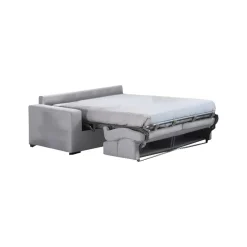 Divano Letto 2 Posti Grigio Sfoderabile Contenitore 180x95 cm, di Apertura a Ribalta Made in Italy - None