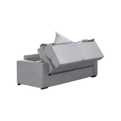 Divano Letto 2 Posti Grigio Sfoderabile Contenitore 180x95 cm, di Apertura a Ribalta Made in Italy - None