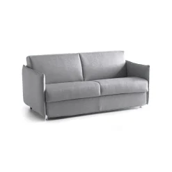 Divano Letto 2 Posti Grigio Sfoderabile Contenitore 180x95 cm, di Apertura a Ribalta Made in Italy - Trissino