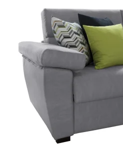 Divano Letto 2 Posti Grigio Sfoderabile Contenitore 185x95 cm, di Apertura a Ribalta Made in Italy - Seui