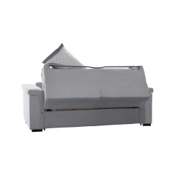 Divano Letto 2 Posti Grigio Sfoderabile Contenitore 205x95 cm, di Apertura a Ribalta Made in Italy - Biscossi