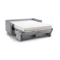 Divano Letto 3 Posti Grigio Sfoderabile Contenitore 200x95 cm, Lavabile Made in Italy - Gravere