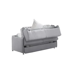 Divano Letto 3 Posti Grigio Sfoderabile Contenitore 200x95 cm, Lavabile Made in Italy - Gravere