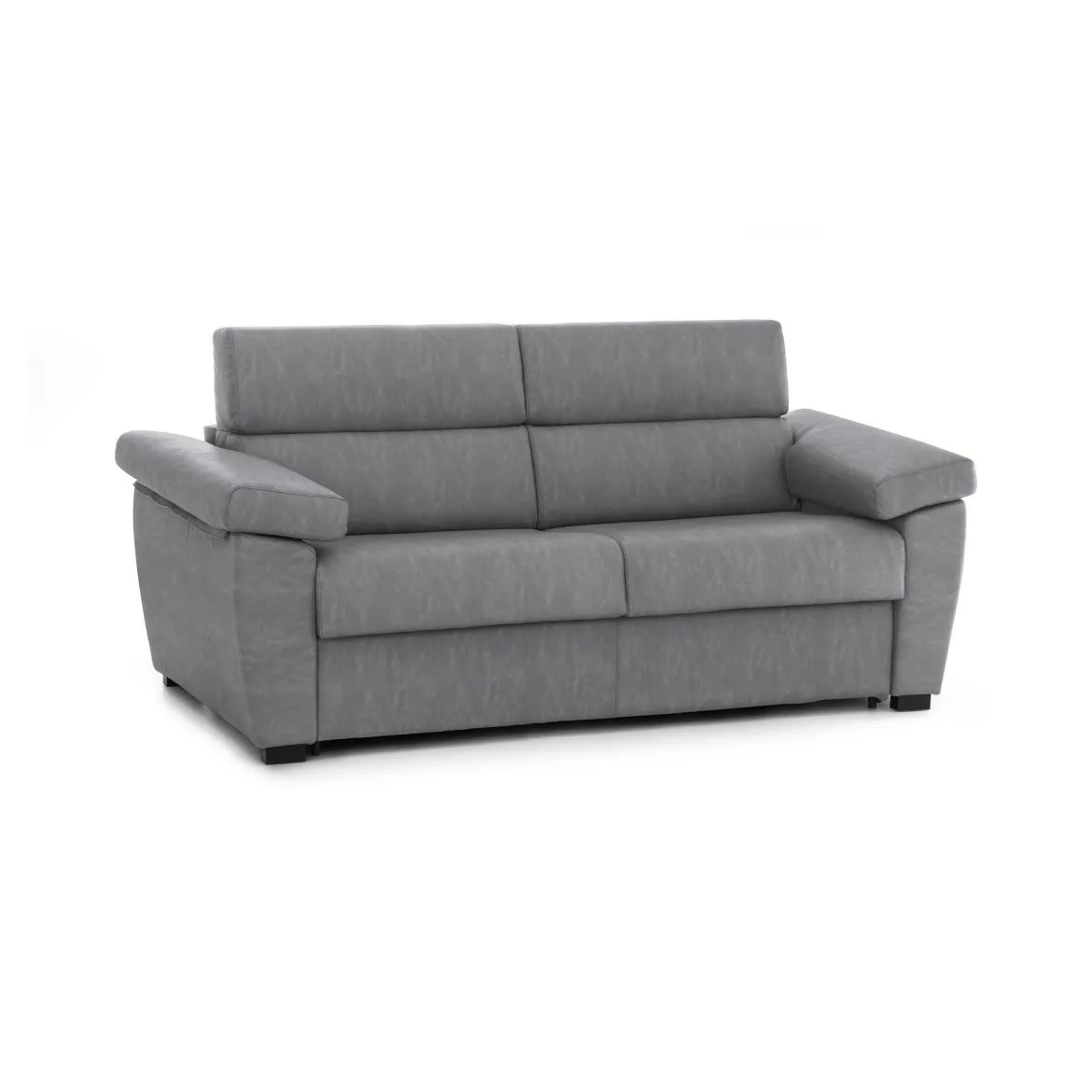 Divano Letto 3 Posti Grigio Sfoderabile Contenitore 225x95 cm, Lavabile Made in Italy - Pacecos