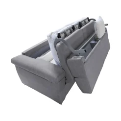 Divano Letto 3 Posti Grigio Sfoderabile Contenitore 225x95 cm, Lavabile Made in Italy - Pacecos