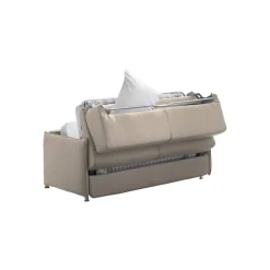 Divano Letto 2 Posti Grigio Tortora Sfoderabile Contenitore 180x95 cm, di Apertura a Ribalta Made in Italy - Casabona