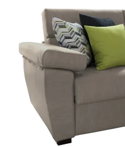 Divano Letto 2 Posti Grigio Tortora Sfoderabile Contenitore 185x95 cm, di Apertura a Ribalta Made in Italy - Tenna
