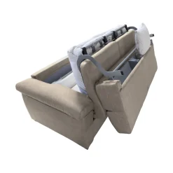 Divano Letto 2 Posti Grigio Tortora Sfoderabile Contenitore 185x95 cm, di Apertura a Ribalta Made in Italy - Tenna