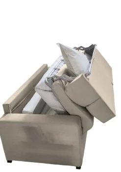Divano Letto 2 Posti Grigio Tortora Sfoderabile Contenitore 200x95 cm, di Apertura a Ribalta Made in Italy - Ecate