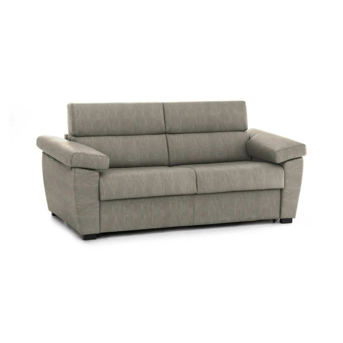 Divano Letto 2 Posti Grigio Tortora Sfoderabile Contenitore 205x95 cm, di Apertura a Ribalta Made in Italy - Contrada