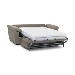 Divano Letto 2 Posti Grigio Tortora Sfoderabile Contenitore 205x95 cm, di Apertura a Ribalta Made in Italy - Contrada