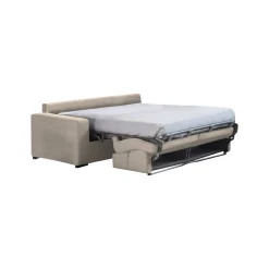 Divano Letto 3 Posti Grigio Tortora Sfoderabile Contenitore 225x95 cm, Lavabile Made in Italy - Benedetto