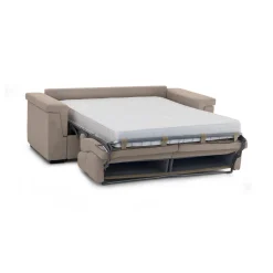 Divano Letto 3 Posti Grigio Tortora Sfoderabile Contenitore 225x95 cm, Lavabile Made in Italy - Pacecos