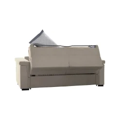 Divano Letto 3 Posti Grigio Tortora Sfoderabile Contenitore 225x95 cm, Lavabile Made in Italy - Pacecos