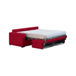 Divano Letto 2 Posti Rosso Sfoderabile Contenitore 180x95 cm, di Apertura a Ribalta Made in Italy - Casabona