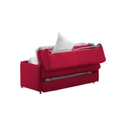 Divano Letto 2 Posti Rosso Sfoderabile Contenitore 180x95 cm, di Apertura a Ribalta Made in Italy - Trovo