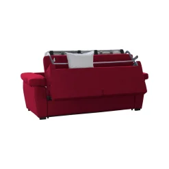 Divano Letto 2 Posti Rosso Sfoderabile Contenitore 185x95 cm, di Apertura a Ribalta Made in Italy - Seui