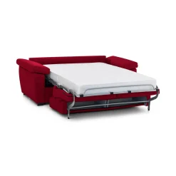 Divano Letto 2 Posti Rosso Sfoderabile Contenitore 185x95 cm, di Apertura a Ribalta Made in Italy - Seui