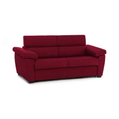Divano Letto 2 Posti Rosso Sfoderabile Contenitore 205x95 cm, di Apertura a Ribalta Made in Italy - Biscossi