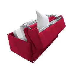 Divano Letto 3 Posti Rosso Sfoderabile Contenitore 200x95 cm, Lavabile Made in Italy - Cecina
