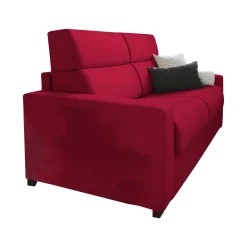 Divano Letto 3 Posti Rosso Sfoderabile Contenitore 220x95 cm, Lavabile Made in Italy - Marcon