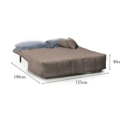 Divano letto 2 posti tortora 125x90cm - Ariska
