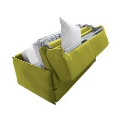 Divano Letto 2 Posti Verde Sfoderabile Contenitore 180x95 cm, di Apertura a Ribalta Made in Italy - Casabona