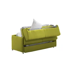 Divano Letto 2 Posti Verde Sfoderabile Contenitore 180x95 cm, di Apertura a Ribalta Made in Italy - Casabona