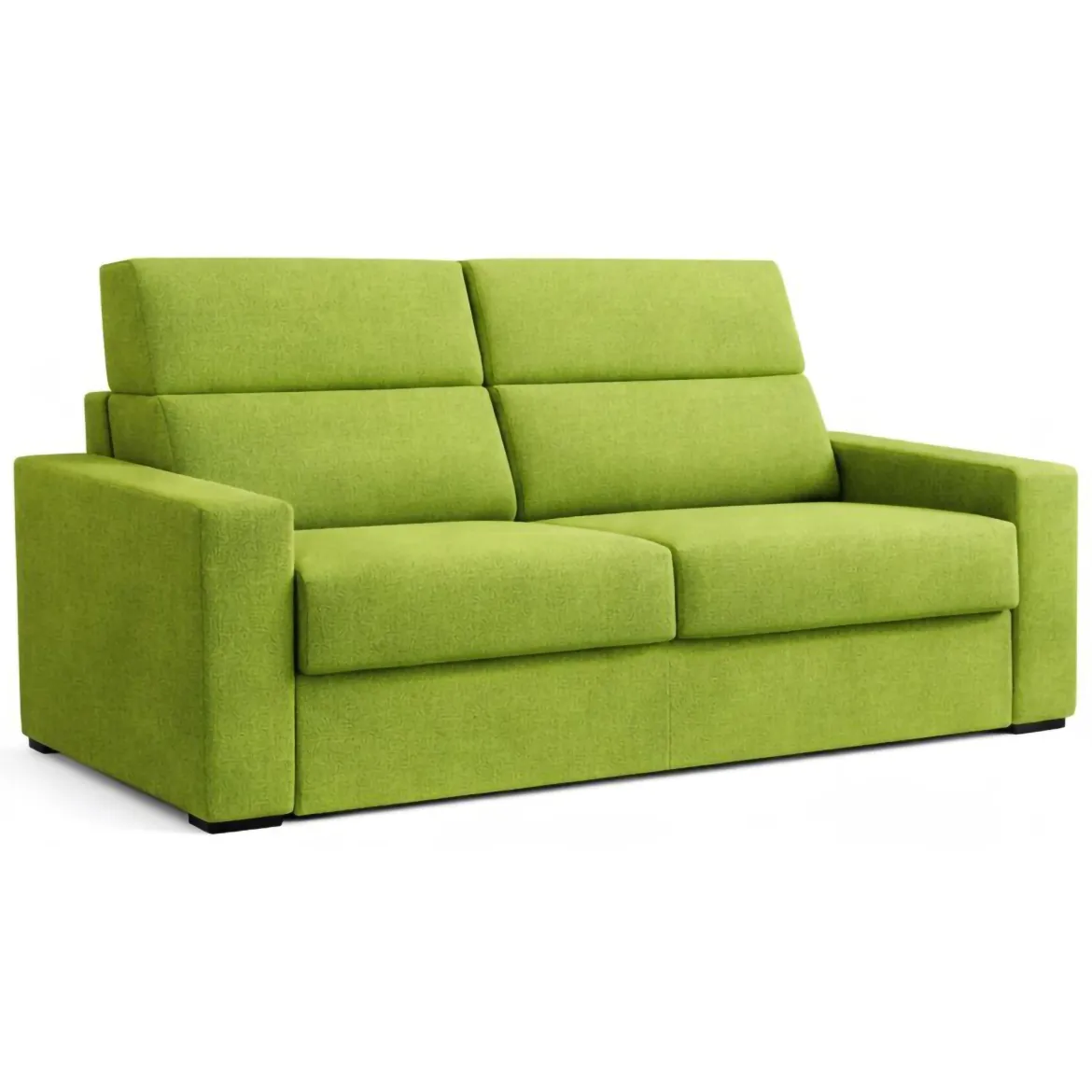 Divano Letto 2 Posti Verde Sfoderabile Contenitore 180x95 cm, di Apertura a Ribalta Made in Italy - None