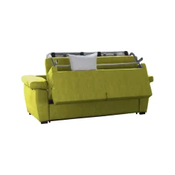 Divano Letto 2 Posti Verde Sfoderabile Contenitore 185x95 cm, di Apertura a Ribalta Made in Italy - Seui