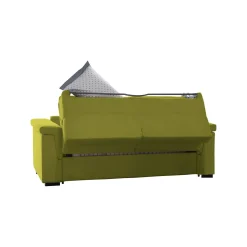 Divano Letto 2 Posti Verde Sfoderabile Contenitore 200x95 cm, di Apertura a Ribalta Made in Italy - Ecate