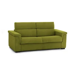 Divano Letto 2 Posti Verde Sfoderabile Contenitore 205x95 cm, di Apertura a Ribalta Made in Italy - Brusasco