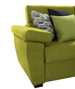 Divano Letto 2 Posti Verde Sfoderabile Contenitore 205x95 cm, di Apertura a Ribalta Made in Italy - Fisciano