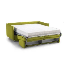 Divano Letto 3 Posti Verde Sfoderabile Contenitore 220x95 cm, Lavabile Made in Italy - Marcon